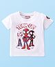 Babyhug Marvel 100% Cotton Knit Half Sleeves T-Shirt with Front and Back Spider-man Graphics - White