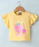 Little Kangaroos Cotton Blend Knit Half Sleeves Top Strawberry Print -  Yellow
