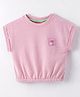 Little Kangaroos Woven Half Sleeves Striped Top- Mint Pink
