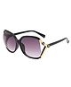 SYGA Women Rose Sunglasses Large Frame Retro Versatile Glasses (Glossy Black)