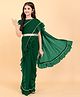 SHRITHI Fashion Fab  Floral Sequin Band Embellished & Ruffle Detailed Ready To Wear Saree With Unstitched Blouse Piece - Green
