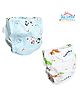 The Little Lookers Potty Training Pants for Babies I Reusable & Waterproof Pull up Underwear | Cloth Diaper for Babies-Blue & White Dino-Small 6 to 12 Months (Pack of 2)