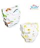 THE LITTLE LOOKERS Potty Training Pants for Babies I Reusable & Waterproof Pull up Underwear | Cloth Diaper for Babies-White Dino & Duck - Small (6 Months - 12 Months) (Pack of 2)