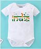 BLUSHES Republic Day Theme 100% Cotton Half Sleeves India Text Printed Onesie - White