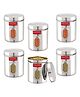 HAZEL Steel Kitchen Storage Containers See Through Air Tight Containers for Storage, 2850 ml, Set of 6