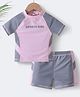 Kookie Kids Half Sleeves Two Piece Swimsuit - Pink