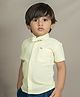 Polka Tots  Half Sleeves Solid Shirt With Dual Bow Tie - Yellow