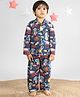Polka Tots Full Sleeves Space Theme Printed Coordinating Night Suit - Blue