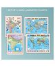 Globeskart Educational Maps for Primary & Middle Classes Kids | Hard Laminated Maps Set of 4(2 Sheets)