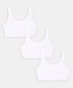 Sillysally Pack of 3 Sleeveless Solid  Non Padded & Non Wired Active Bras -  White