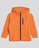 Somersault Cotton Full Sleeves Solid Zipper Hoodie - Orange