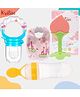 Kritiu Baby Silicone Food Feeder And Fruit Feeder, Fruit Teether And Bib Combo Pack Of 4 ( Multicolor )