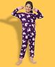 Ninos Dreams Full Sleeves Unicorn Printed Coordinating Night Suit - Purple