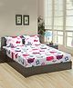 Trance Home Linen Cotton Queen Size Printed Kids Bedsheet with 2 Pillow Covers- Boat Pink