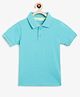 Campana 100% Cotton Jersey Half Sleeves Solid Polo Tee - Aqua Blue