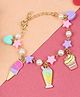 Asthetika Ice Cream  & Cup Cake  Charm  Embellished Bracelet - Pink & Yellow