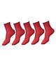 DOLLAR Pack Of 5 Solid School Socks - Maroon