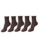 DOLLAR Pack Of 5 Solid School Socks - Brown