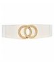 Childway Geometric Circle Embellished Stretchable Belt - White