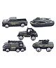 Oskart Commander Wheels: Die-Cast Metal Friction City Cars - Set of 5 Mini Cars - 1:64 Scale Ratio - Military Edition in Striking (Green)