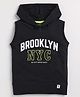 giniekids Sleeveless Brooklyn Text Printed Hooded Tee - Black
