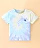 ToffyHouse Cotton Knit Half Sleeves T-Shirt with Tie Dye Print - Multicolour