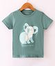 Doreme Cotton Single Jersey Knit Half Sleeves T-Shirt Koala Print - Green