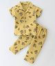 Fido Single Jersey Knit Half Sleeves Night Suit With Monster Truck Print - Yellow