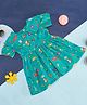 Pantaloons Baby Half Sleeves Floral & Ladybug Printed Dress - Green