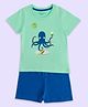 Pantaloons Baby Cotton Half Sleeves Octopus Printed Tee & Shorts Set - Green