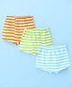 Doodle Poodle 100% Cotton Briefs with Striped Print Pack Of 3 - Blue Green Orange