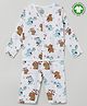 The Boo Boo Club Cotton Full Sleeves Elephant Printed Coordinating Night Suit - White