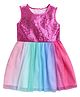 Funshine Sleeveless Sequin Bodice Embellished Fit & Flared Dress - Pink