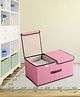 Kuber Industries Double Lid Storage Box - Organize Clothes & Toys | Stackable Wardrobe Organizer (Pink)