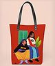 Kalankit Designer Tote Bags | Everyday Tote Bags For Women | Vegan Leather Printed Tote Bag For Work | Red