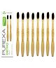 PUREXA Orthodontic Toothbrush For Braces Bamboo Interdental Brush For Teeth Charcoal Soft Bristles Bamboo Brush (Pack Of 8)