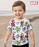 Babyhug Marvel 100% Cotton Knit Half Sleeves T-Shirt with Spidey Amazing Friends Graphics- White