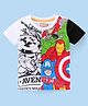 Babyhug Marvel  Cotton Knit Half Sleeves  T-Shirt with Avenger  Graphics  - White