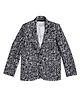 CAVIO Full Sleeves Typography Printed Blazer With Stone Embellished Tee - Black
