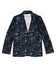 CAVIO Full Sleeves Abstract Printed Blazer With Stone Embellished Tee - Blue