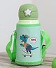 Femora Kids Dino Water Bottle Hot & Cold Thermosteel Water Bottle Stainless Steel Bottle with Bag  Green - 550 ml