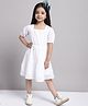 Mini & Ming Half Sleeves Solid Dress - White