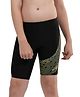 Speedo Above Knee Length  Swimming Trunk with Text & Line Print - Black & Yellow