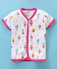 Child World Interlock Knit Half Sleeves Vest with Ice Cream Print - Pink & White