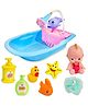 FunBlast Baby Bath Tub Toy with Shower Spray & Chu Chu Sound Toys  8 Pcs Blue