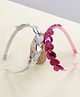 Babyhug  Hair Bands with Glitter Heart Applique Pack of 2 - Pink & Silver