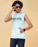 Coolsters by Pantaloons Sleeveless Hope Text Printed Hooded Tee - Powder Blue