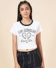 Coolsters by Pantaloons Half Sleeves Los Angeles Text Printed Top - White
