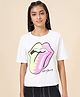 Coolsters by Pantaloons Half Sleeves Lips Printed Tee - Off White