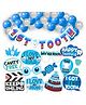 Wobbox First Tooth Decoration Items, I Got My First Tooth Decoration Items, First Tooth Celebration Blue Pack Of-34